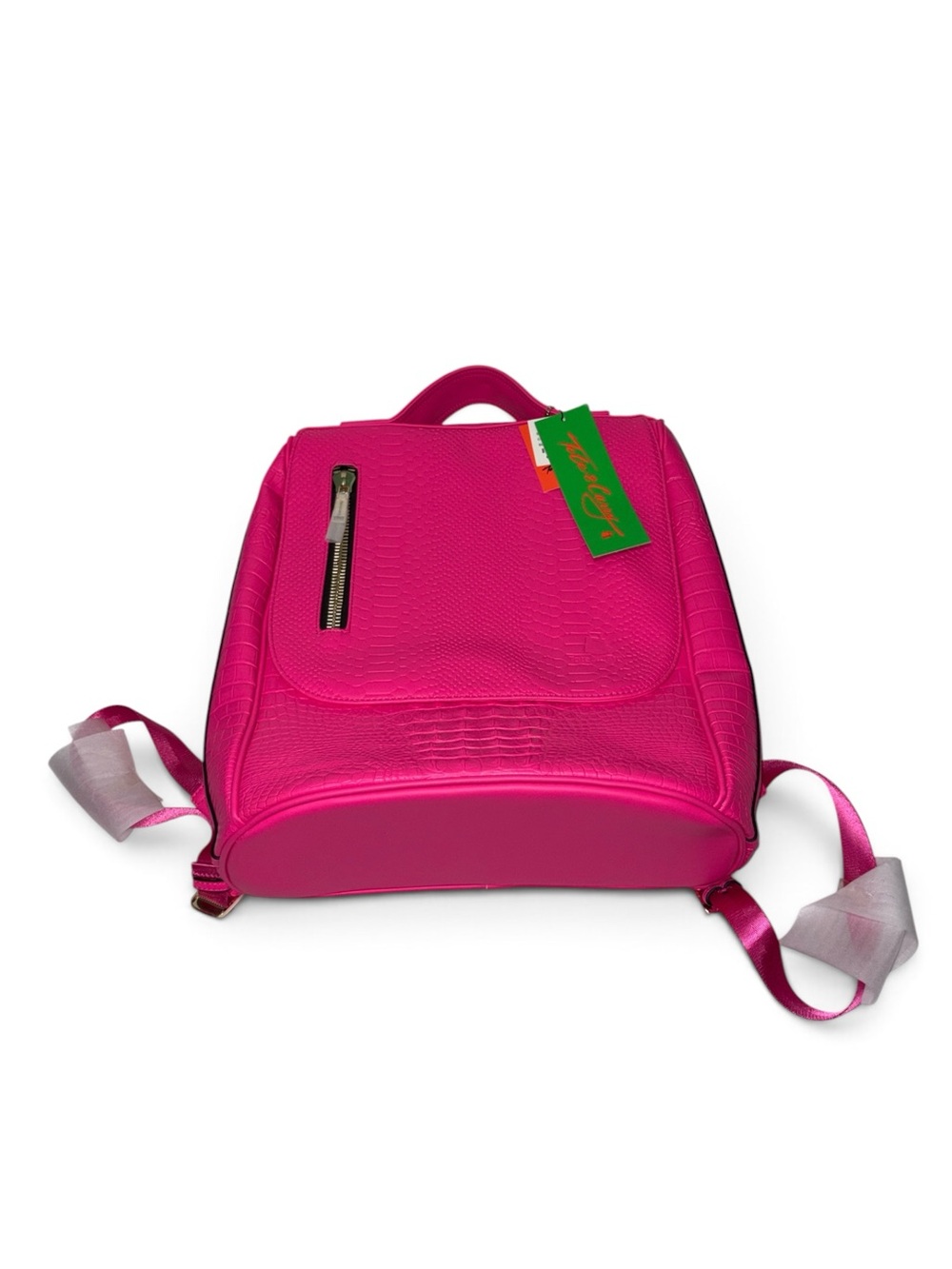 Tote&Carry Neon Pink Faux Croc NWT Backpack